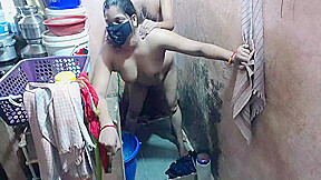 Husband And Spouse Bathing In Lavatory Then Hardcore