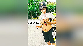 Feminine At The Park Bare Teasing